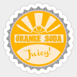 Orange Soda Bottle Cap Sticker